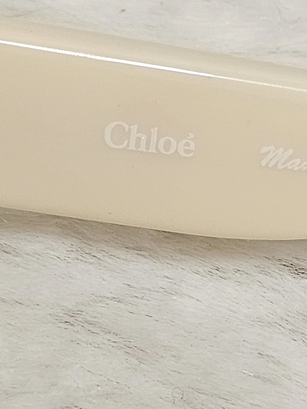 Chloe White Oversized Round Sunglasses with Brown Gradient Lenses